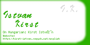 istvan kirst business card